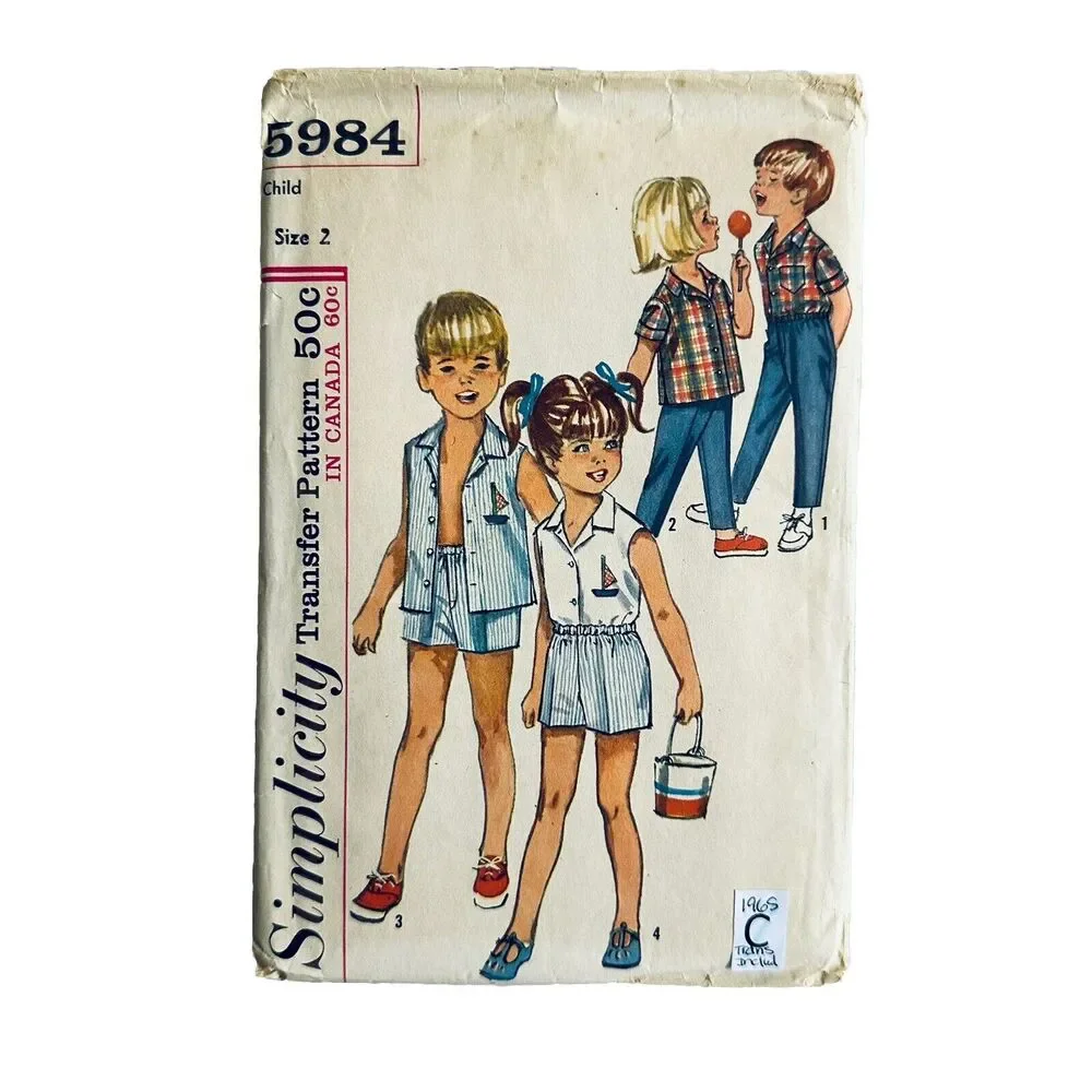 Simplicity Sewing Pattern 5984 Child Size 2 Shirt Shorts Pants Short & No Sleeve